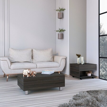 Tuhome Verona 2 Piece Living Room Set, Coffee Table, Coffee Table, Coffee Table, Espresso CLIV47